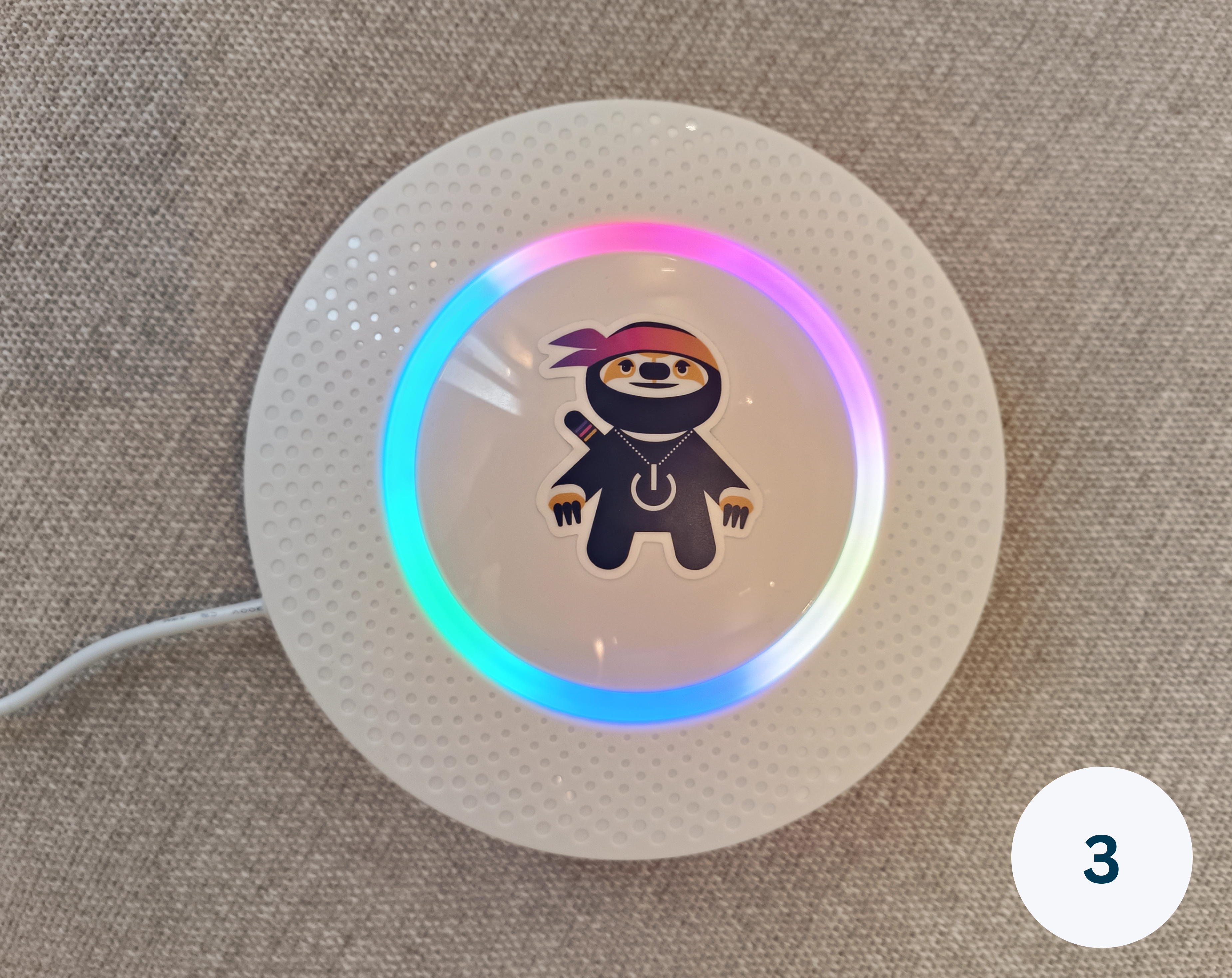 Close-up of a Minew G1 Gateway to show the functionality of a smart office