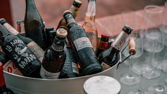 Afterwork Drinks Box full of cold beer bottles