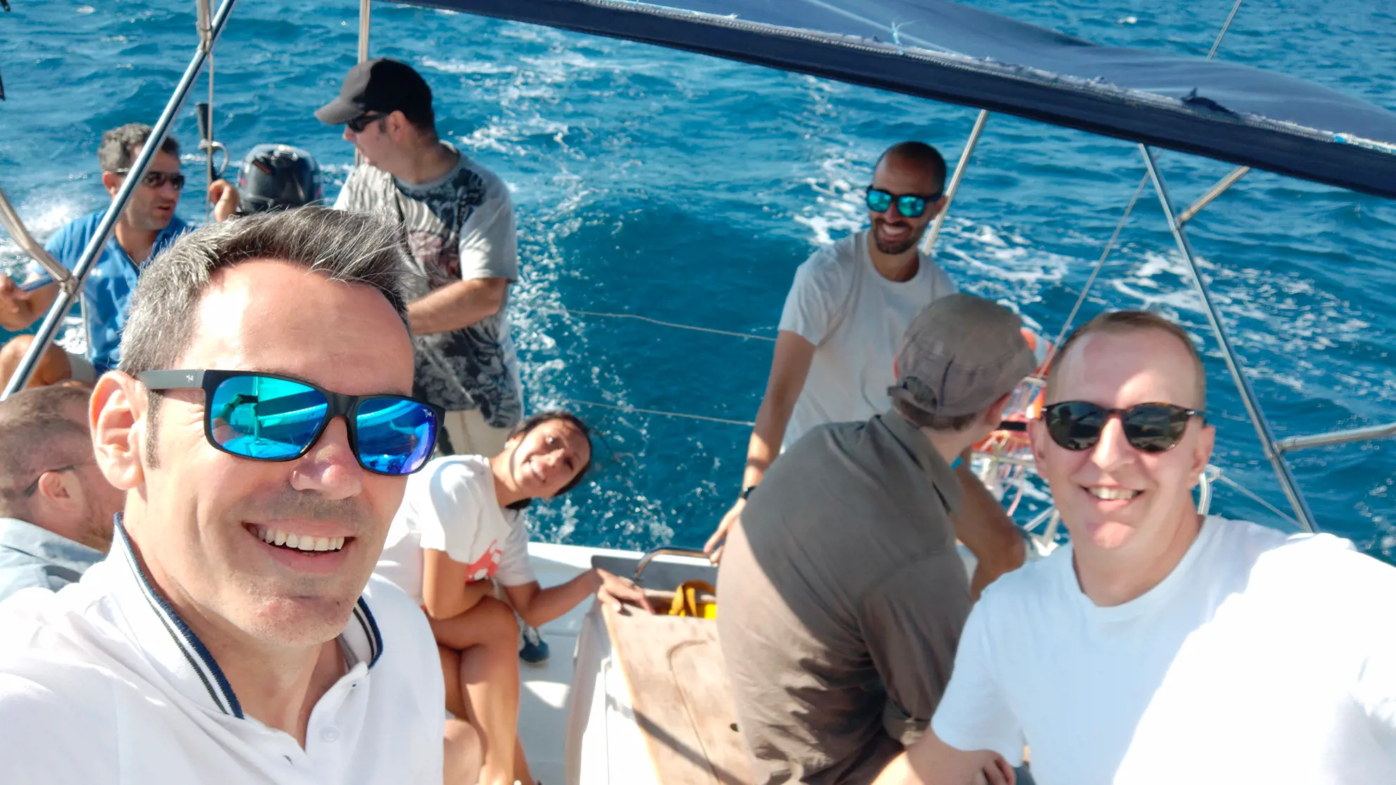 isolutions crew group selfie on the sea during the regatta