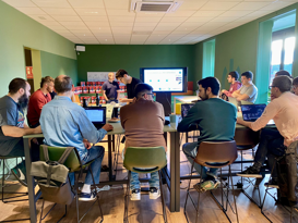 Office event Group of people gathered in an office for an event