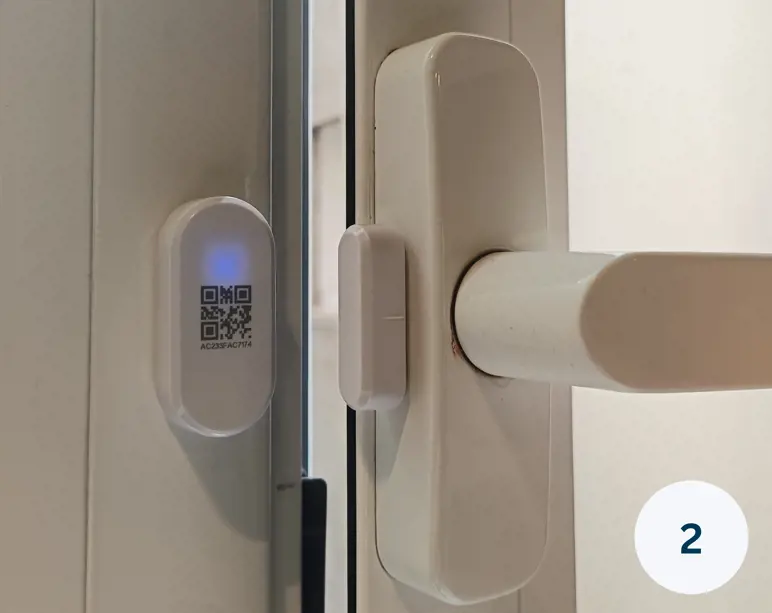 Close-up of a door sensor to show the functionality of a smart office