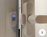 Smart Spaces Door Sensor Close-up of a door sensor to show the functionality of a smart office