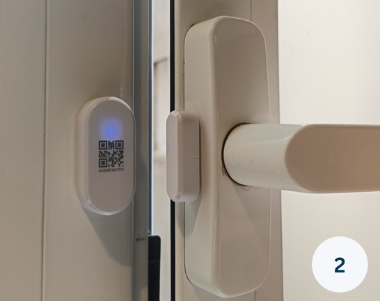 Close-up of a door sensor to show the functionality of a smart office